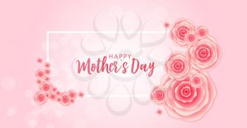 Happy Mother's day greeting card with Paper Origami Flowers background. Vector Illustration EPS10
