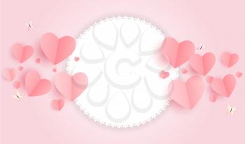 Romantic Love and Feelings Background Design with Frame for Your Text. Vector illustration EPS10