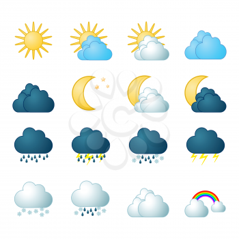 Meteorology icons set, 2d illustration, vector, eps8