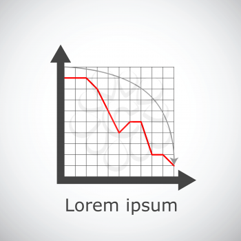 Drop chart on grid and gradient background, 2d illustration, vector, eps 8
