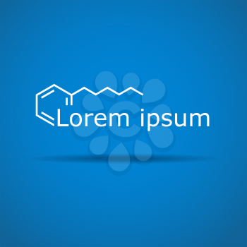Stylized chemical title on gradient background, 2d illustration, vector, eps 10