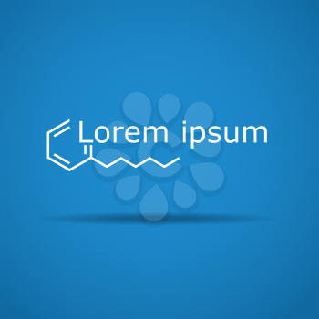 Stylized title in chemical style on blue gradient backgroundS, 2d illustration, vector, eps 10