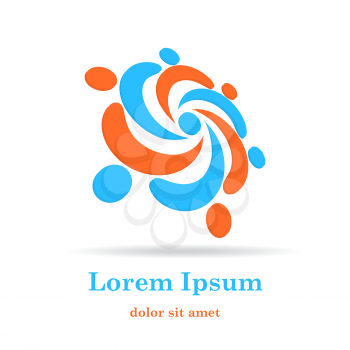 Simple circle logo element  on white background, 3d illustration, vector, eps 8