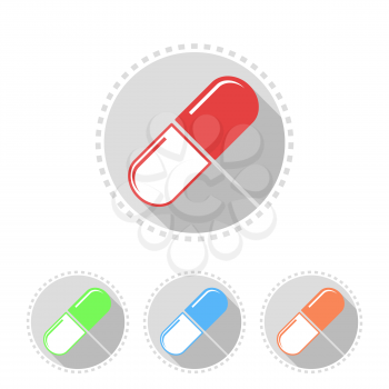 Icons of medical pills - 2d flat illustration, vector, eps 8