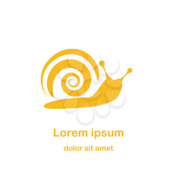 Silhouette of snail on white background - concept 2d flat illustration, vector eps 8