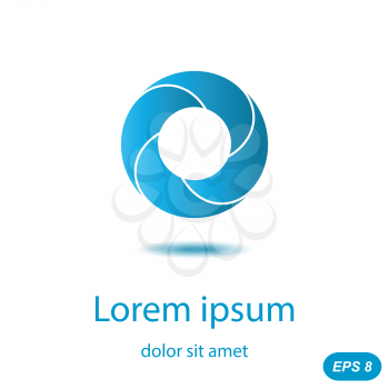 Segmented circle logo concept on white background, 3d illustration, vector, eps 8