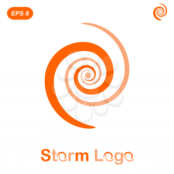 Storm logo concept, 2d flat illustration, vector, eps 8