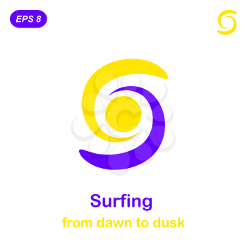 Surfing conception icon, 2d illustration, vector, eps 8