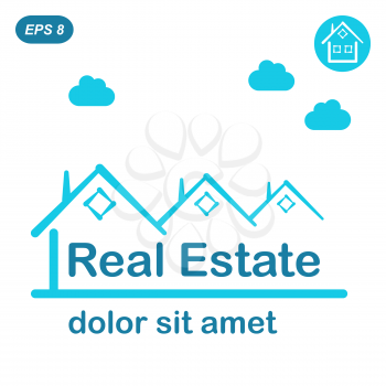 Real estate logo conception, 2d flat illustration, vector, eps 8