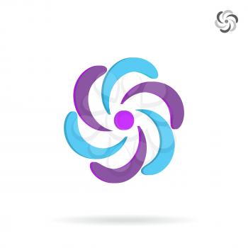 Segmented circle - o letter logo element, 3d illustration, vector, eps 8