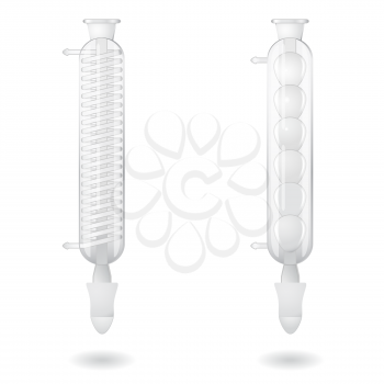 Chemical condensers - 3d illustration of lab glassware, vector, eps 10