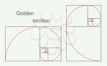 Golden section, 2d illustration, vector, eps 8