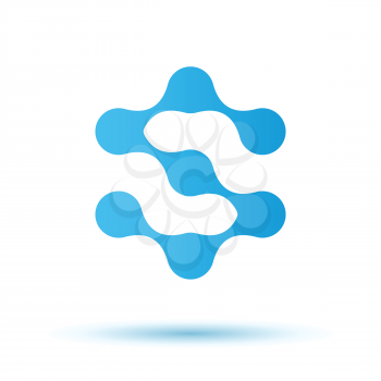 S letter - molecule logo conception, 2d flat vector, eps 10