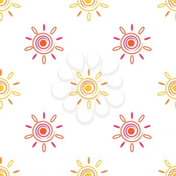 Seamless sun background, 2d spiral elements, vector, eps 8