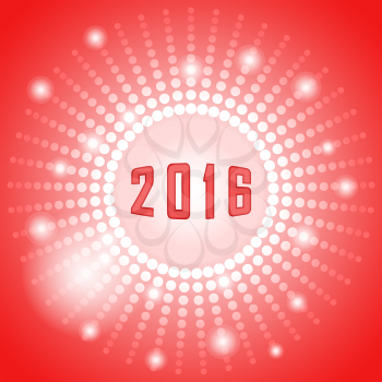 Shiny sphere with 2016 year, happy new year celebration, 3d vector, eps 10