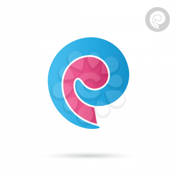 E letter icon, lollipop logo, 3d vector sign, eps 8