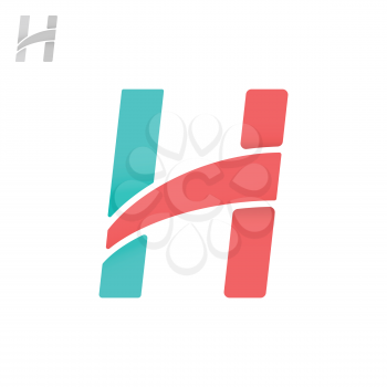 H letter logo, 2d minimalistic vector icon, eps 8