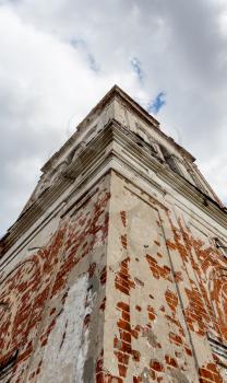 The angle of the wall of the old bell tower, Yaroslavl, Russia