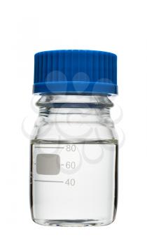 Chemical heat resistant bottle isolated on white background, studio shot