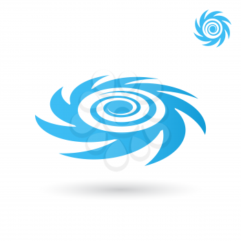 Sea tornado logo, storm icon, 2d and 3d vector on white background, eps 8