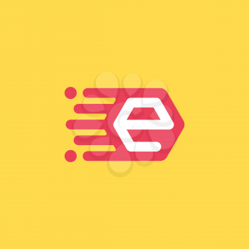 E letter icon, mailing concept, 2d vector logo, eps 8