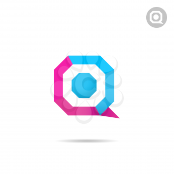 Q letter logo template, 2d vector on white background, eps 10