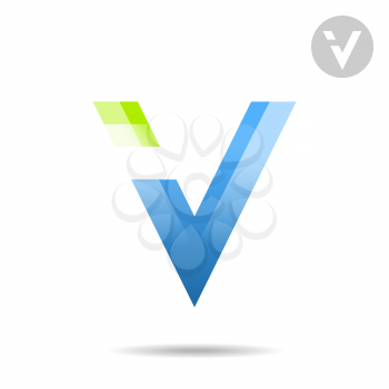V letter logo sign, 2d vector illustration on white background, eps 10