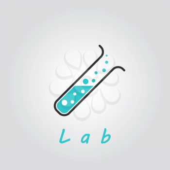 Lab sign, scientific company logo, 2d vector, eps 8