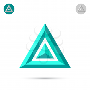 Delta letter icon, 2d triangle logo, vector illustration, eps 10