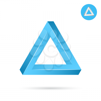Delta letter icon, triangle shape, 3d vector illustration on white background, eps 10