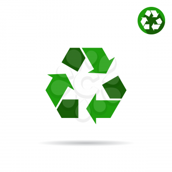 Green eco sign, 2d vector icon, flat style, illustration isolated on white background, eps 10