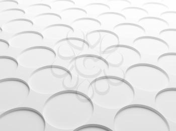 Abstract white background texture with round elements pattern. 3d illustration