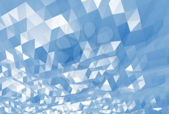 Abstract blue digital 3d low poly surface background texture