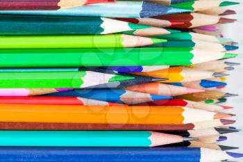 Lot of colorful pencils. Macro photo background
