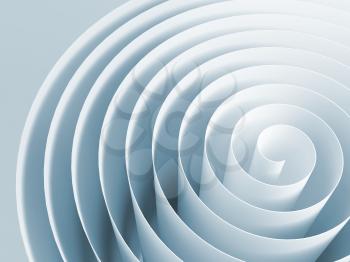 Blue toned 3d spiral, abstract digital illustration, background pattern