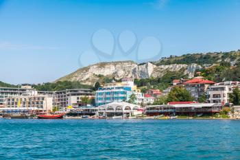 Summer cityscape of Balchik town, Coast of Black Sea, Varna region, Bulgaria