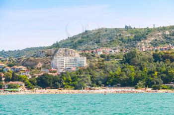 Summer panoramic landscape of Balchik resort town, coast of the Black Sea, Varna region, Bulgaria
