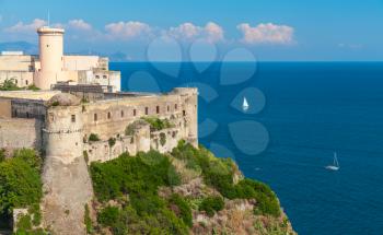 Aragonese-Angevine Castle on Mediterranean Sea coast. Gaeta, Italy.