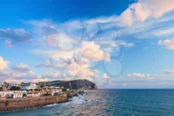Coastal landscape of Forio, town on Ischia island in the Metropolitan City of Naples, Italy