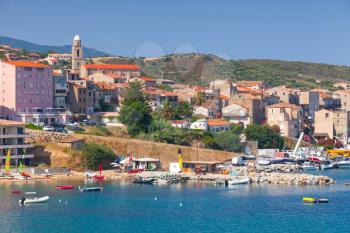 Coastal cityscape of Propriano, South Corsica, France