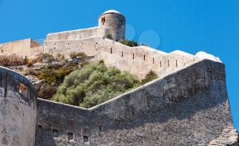 The citadel on the rock. Bonifacio, Corsica island, France
