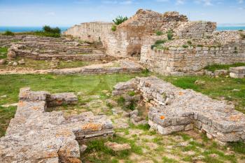 Ruins of ancient fortress on Kaliakra headland, Bulgarian Black Sea Coast