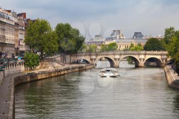 Pont Neuf, oldest bridge across the Seine river in Paris, France