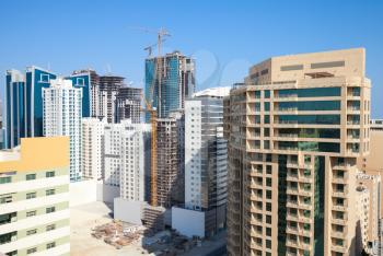 New office buildings and hotels are under construction in the city of Manama, Bahrain