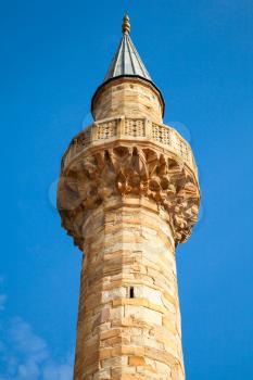 Minaret of ancient Camii mosque, Konak square, Izmir, Turkey