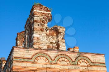 Ruined Church of Christ Pantokrator, in old historical Nesebar town, Bulgaria