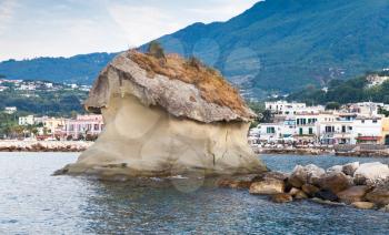 Il Fungo. The famous mushroom rock of Lacco Ameno, Ischia island, Italy
