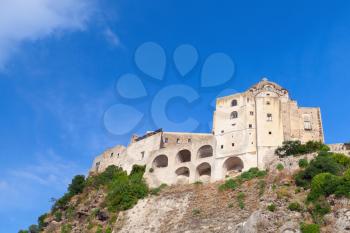 Ancient Aragonese Castle on the rock, Ischia island, Italy