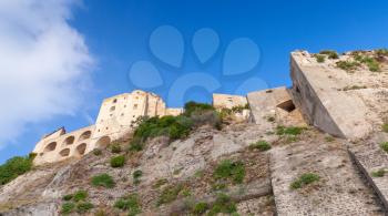Aragonese Castle on the rock, Ischia island, Italy, Mediterranean Sea coast