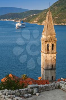  St. Nicholas Church in Perast town. Kotor Bay, Adriatic Sea, Montenegro